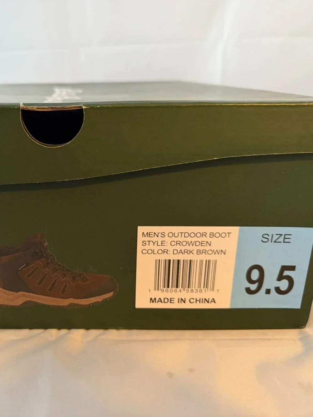 Eddie Bauer Men's Crowden Waterproof Outdoor Boot, Dark Brown, Size 9.5  NIB